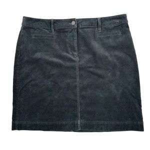 Talbots Skirt 16p 16 Petite Corduroy Grey Short Cotton Stretch Casual Straight